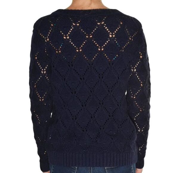 Tommy Hilfiger Womens Long Sleeve Knit Sweater navy blue size large - Picture 5 of 6